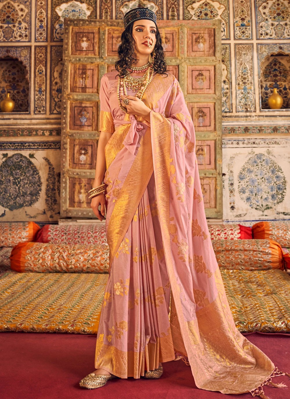 Classic Woven Georgette, Silk Saree - S9105