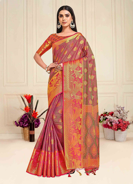 Trendy Woven Kanjivaram Silk Saree - S5008