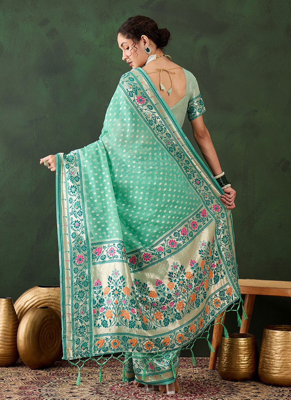 Contemporary Woven Cotton Saree - S8317