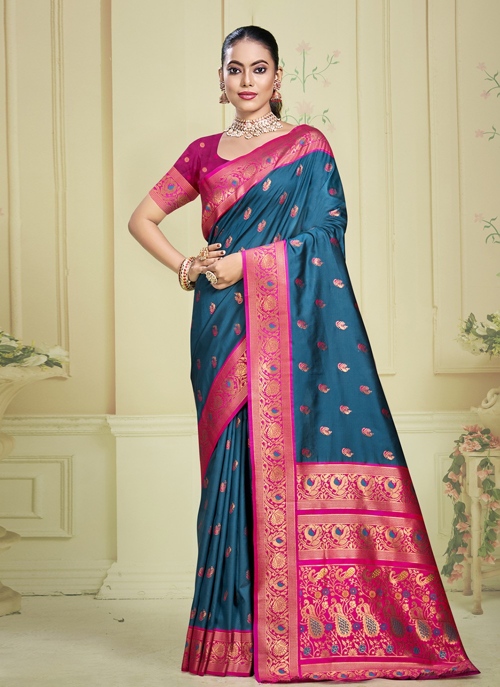 Casual Woven Silk Green Saree - S11381