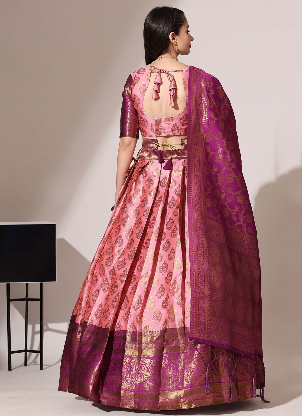 Woven Silk A - Line Lehenga - L2487