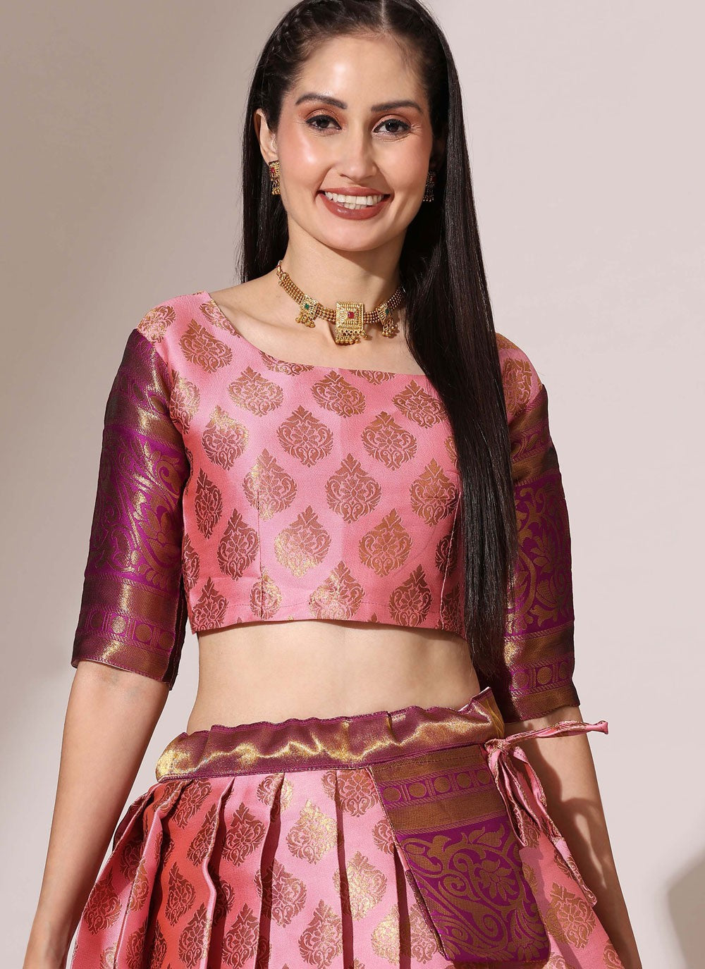 Woven Silk A - Line Lehenga - L2487