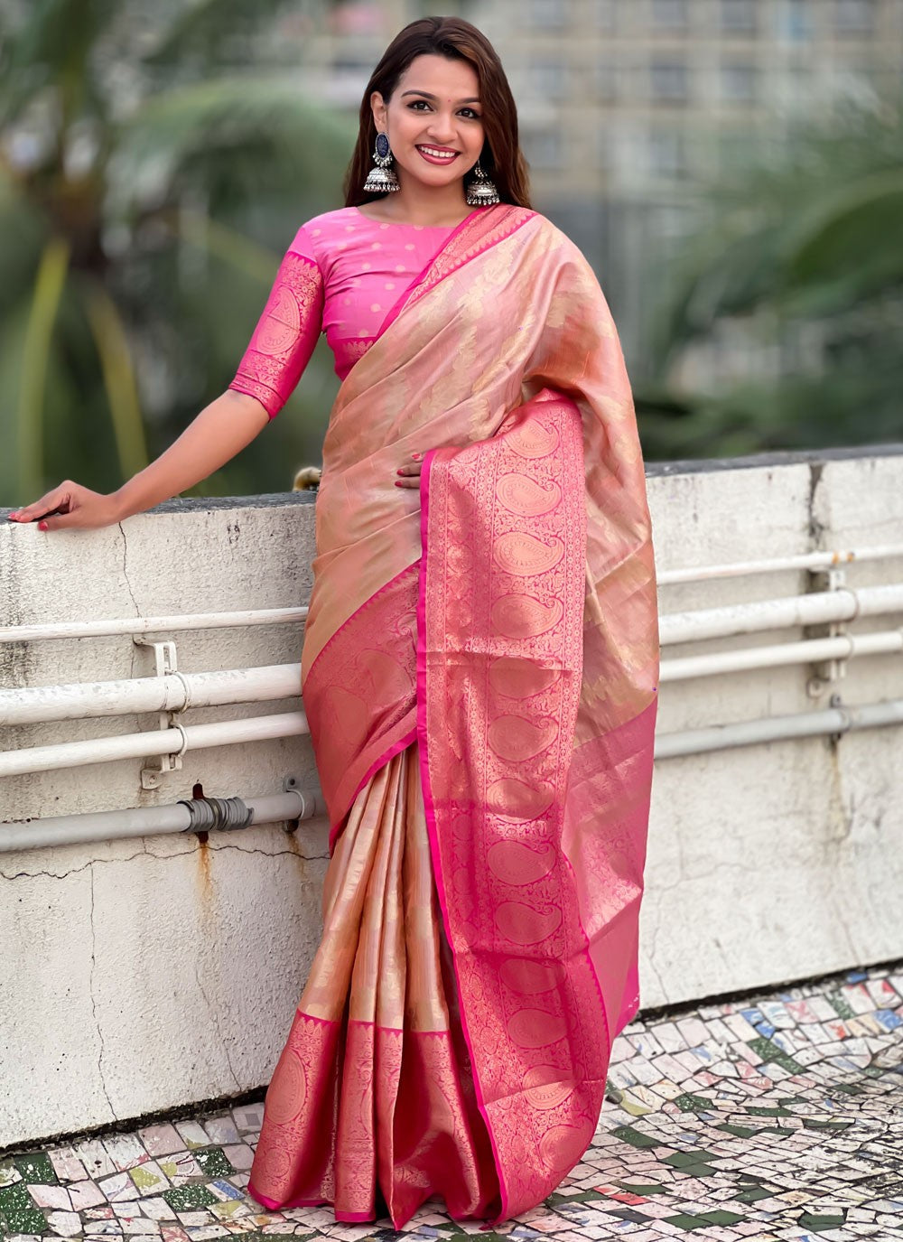 Classic Woven Silk, Tissue Saree - S9052