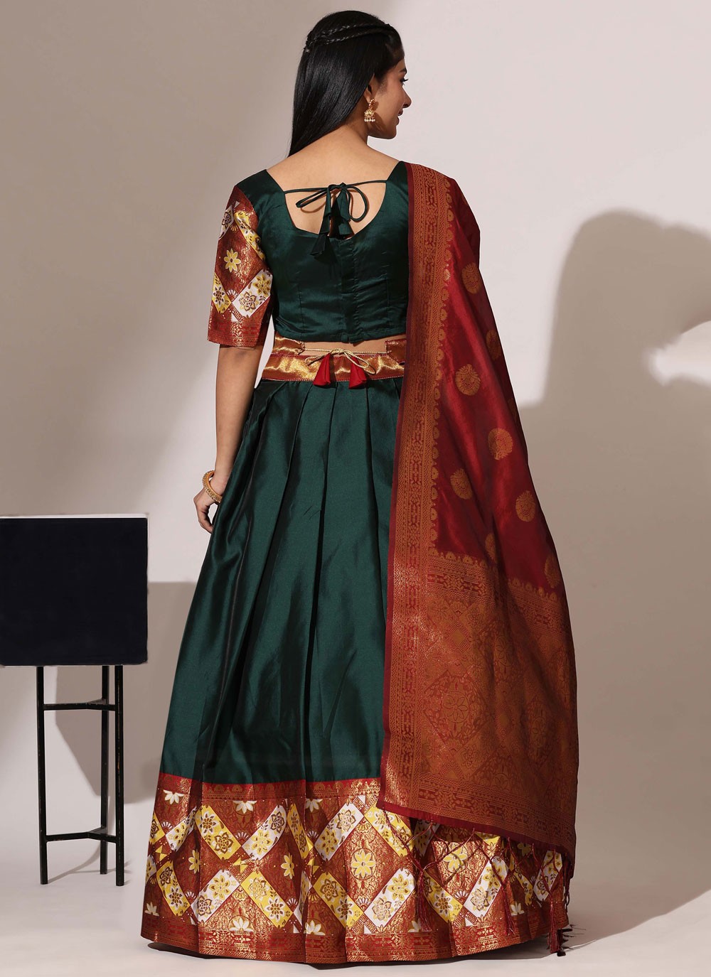 Woven Silk A - Line Lehenga - L2482