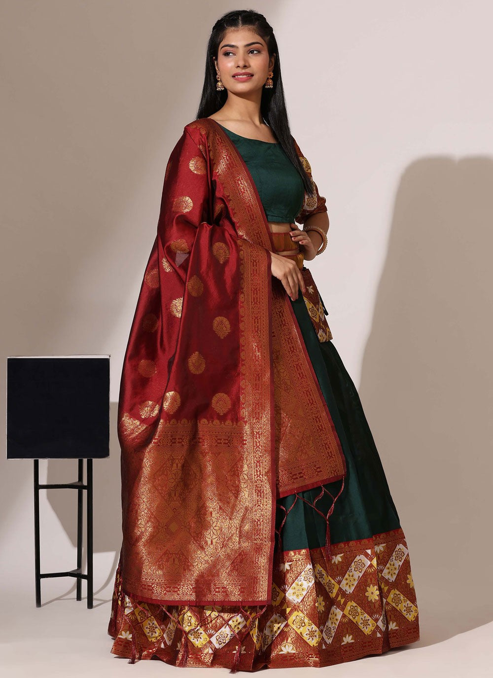 Woven Silk A - Line Lehenga - L2482