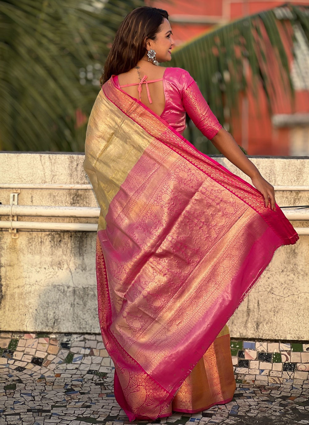 Classic Woven Silk, Tissue Saree - S9052