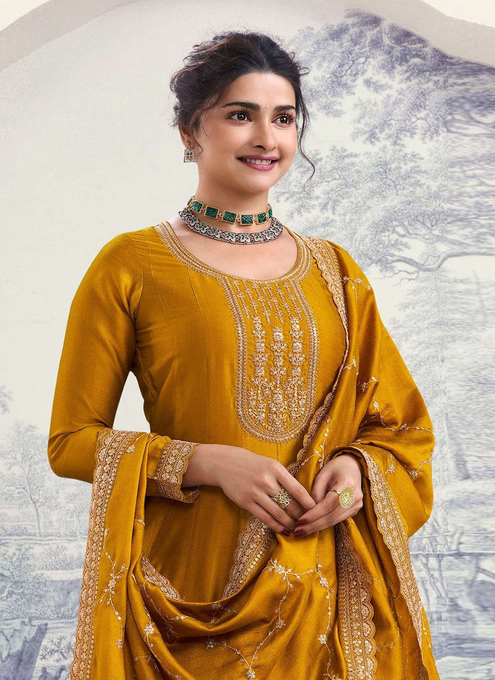 Georgette, Silk Anarkali - T2592