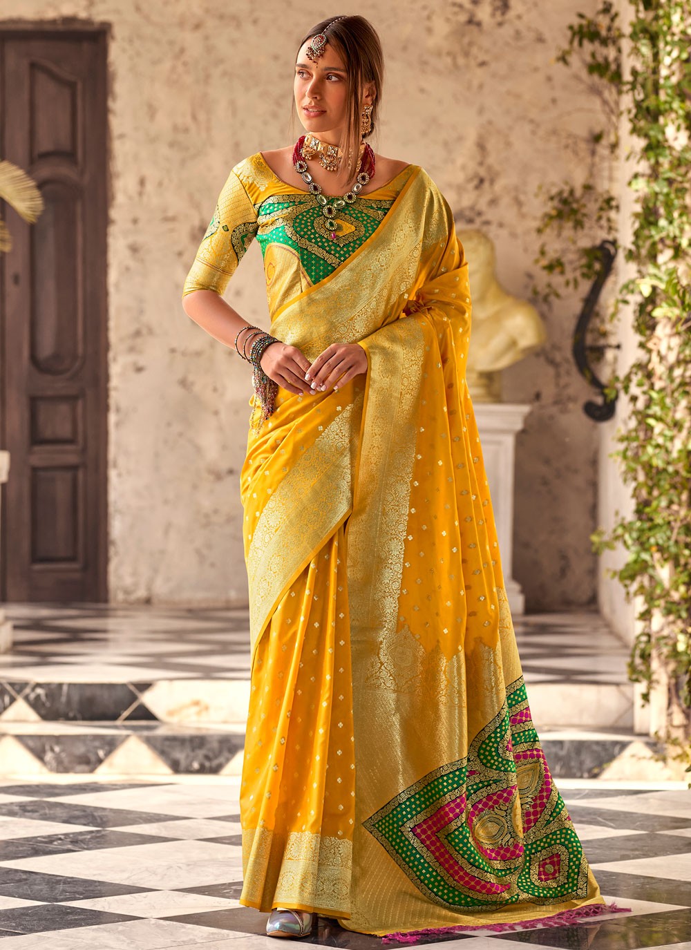 Classic Border Work Silk Saree - S9437