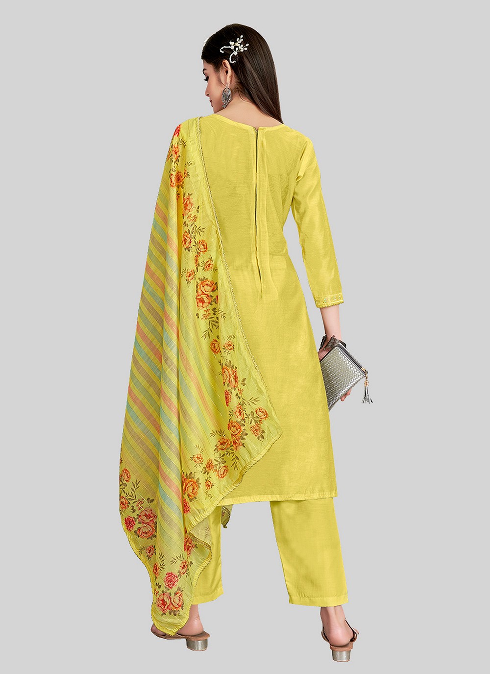 Chanderi Silk Pant Style Suit - T2512