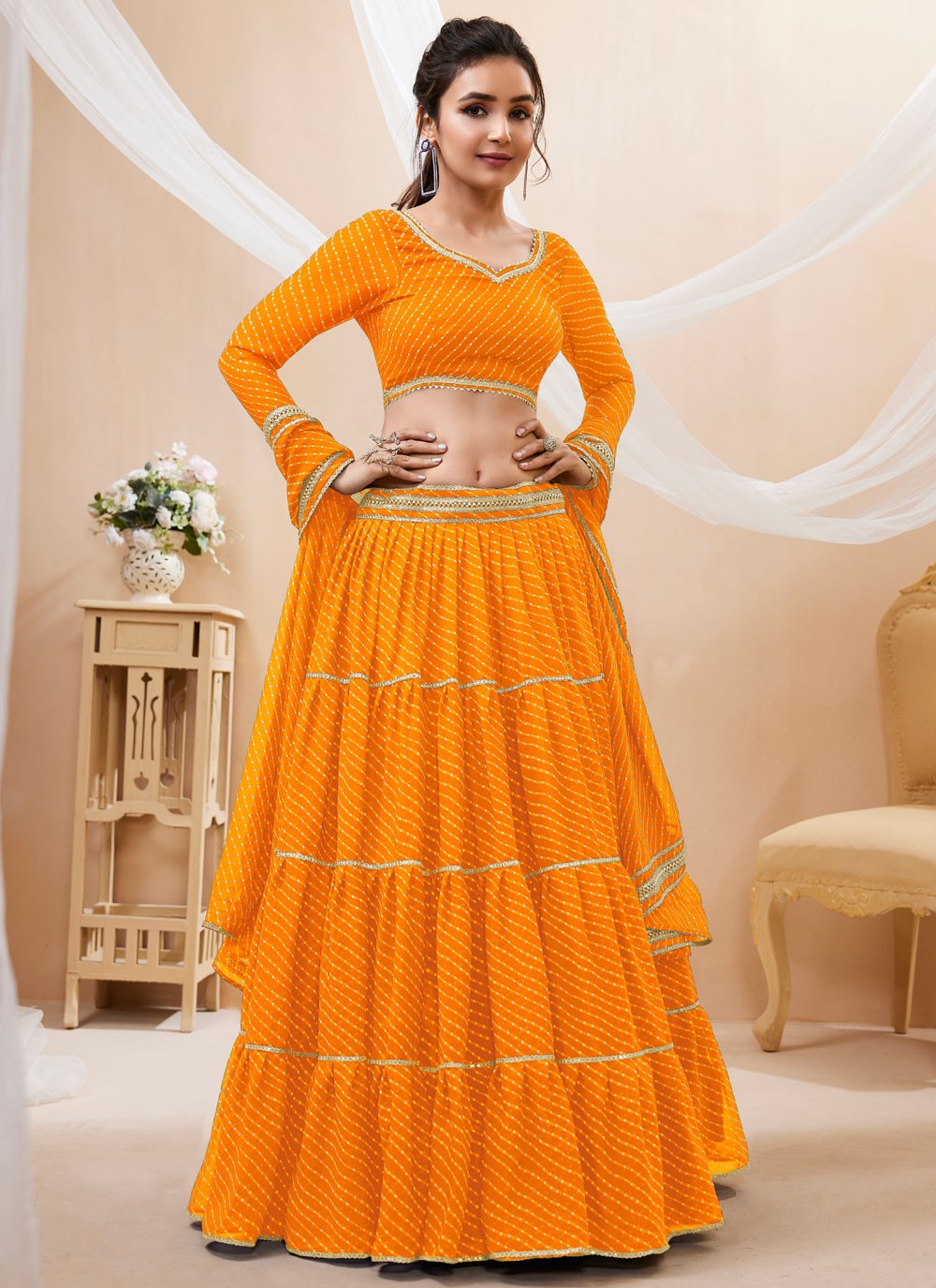 Lace Georgette A - Line Lehenga - L1880