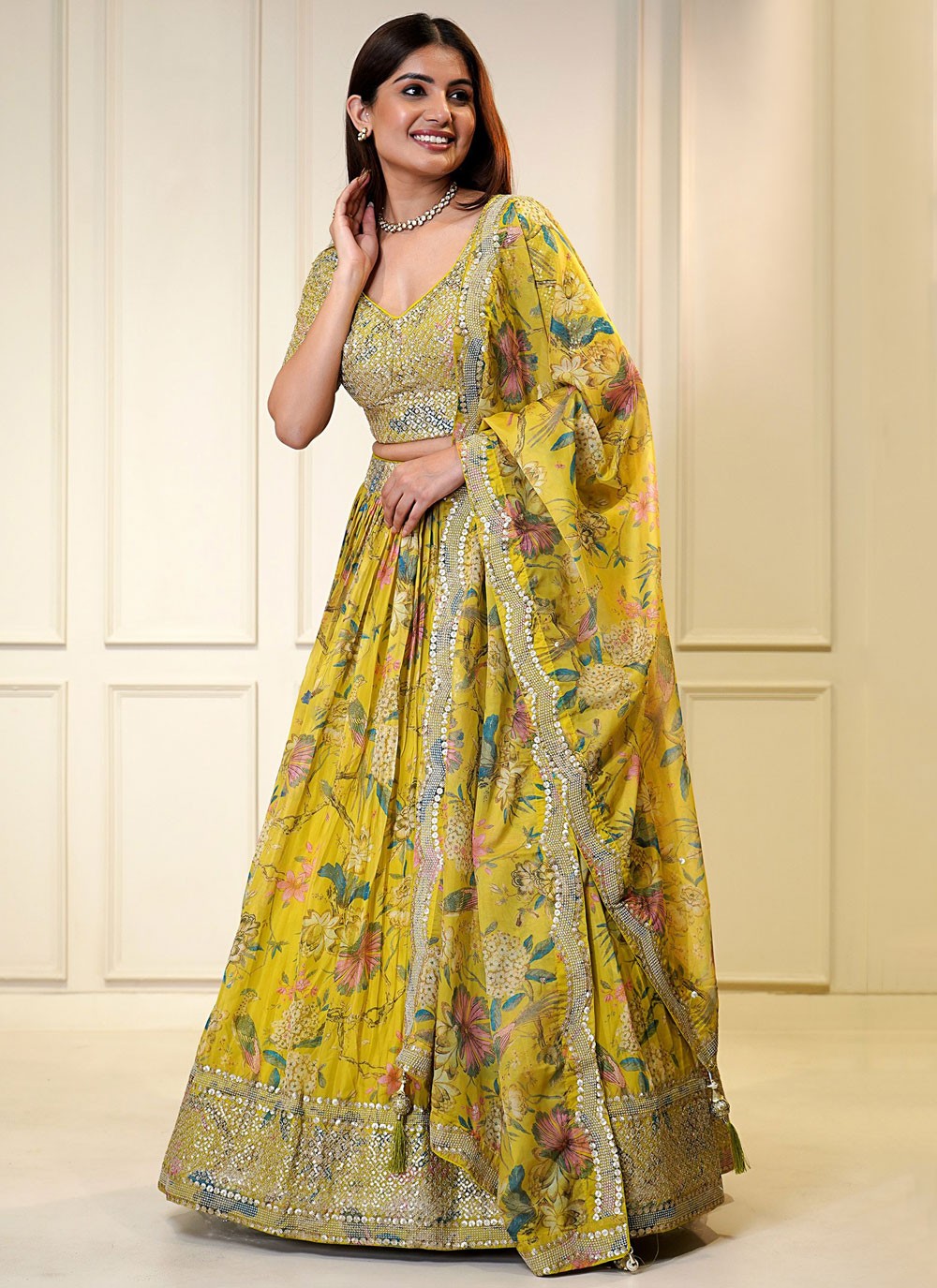 Printed Organza Lehenga - L3185