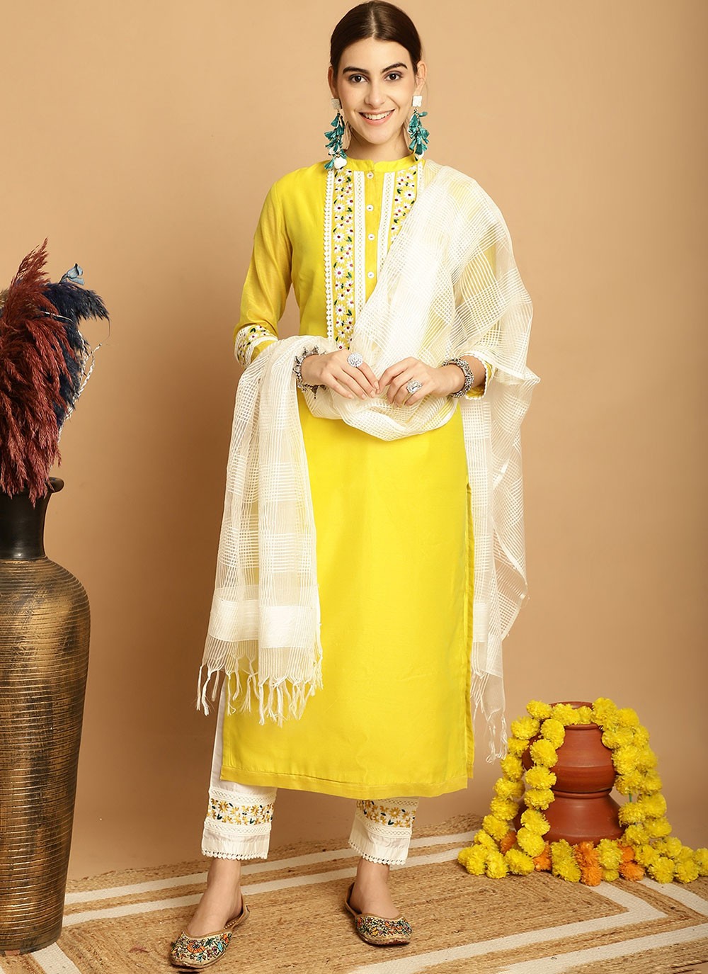 Chanderi Salwar Suit - T1907