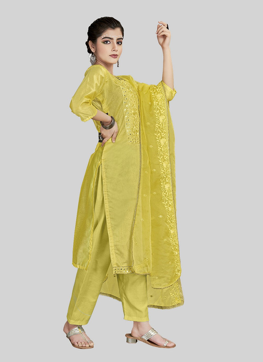 Chanderi Silk Pant Style Suit - T2541