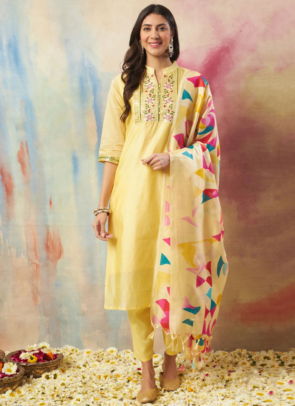 Chanderi Salwar Suit - T2729