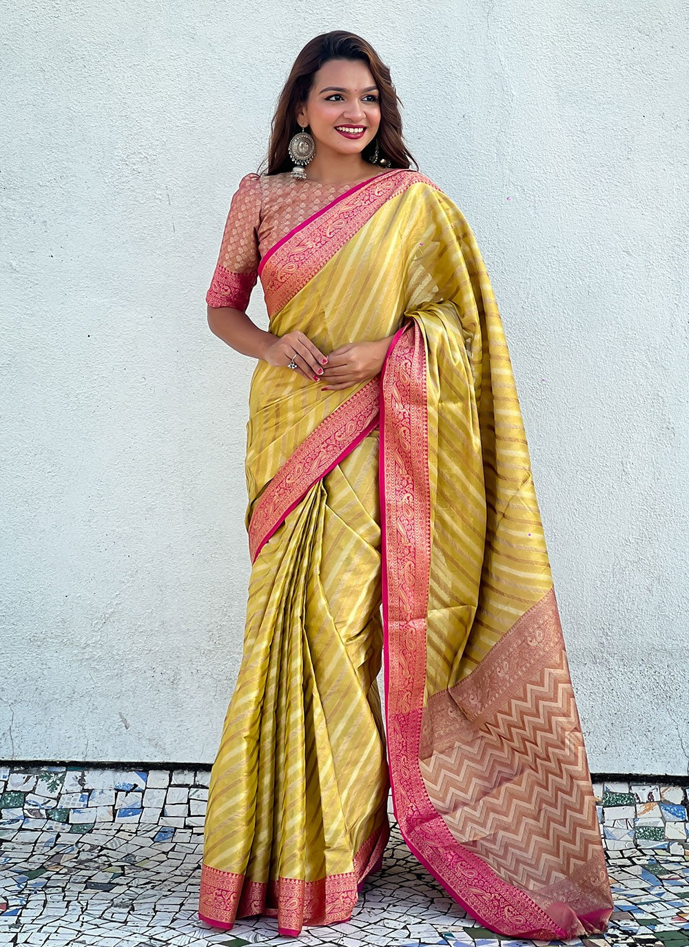 Contemporary Woven Tissue Saree - S9604