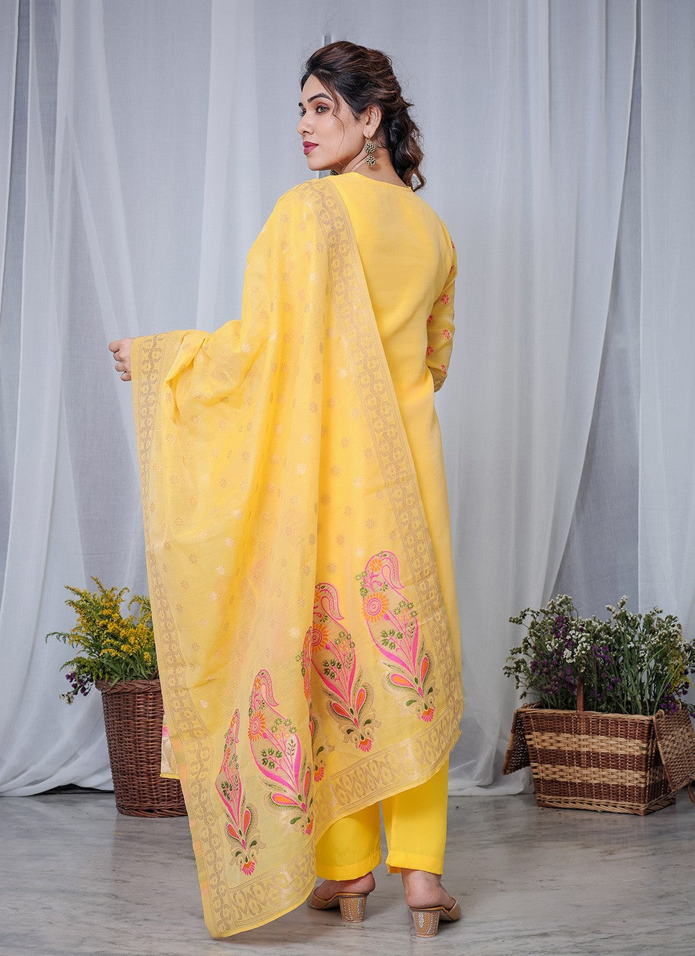 Chanderi , Cotton Salwar Suit - T3067