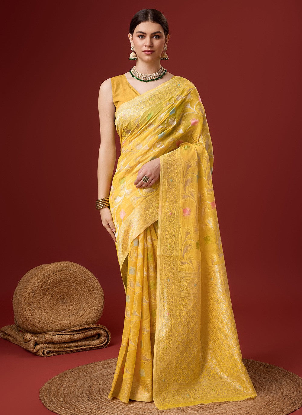 Casual Weaving Zari Cotton Saree - S6126