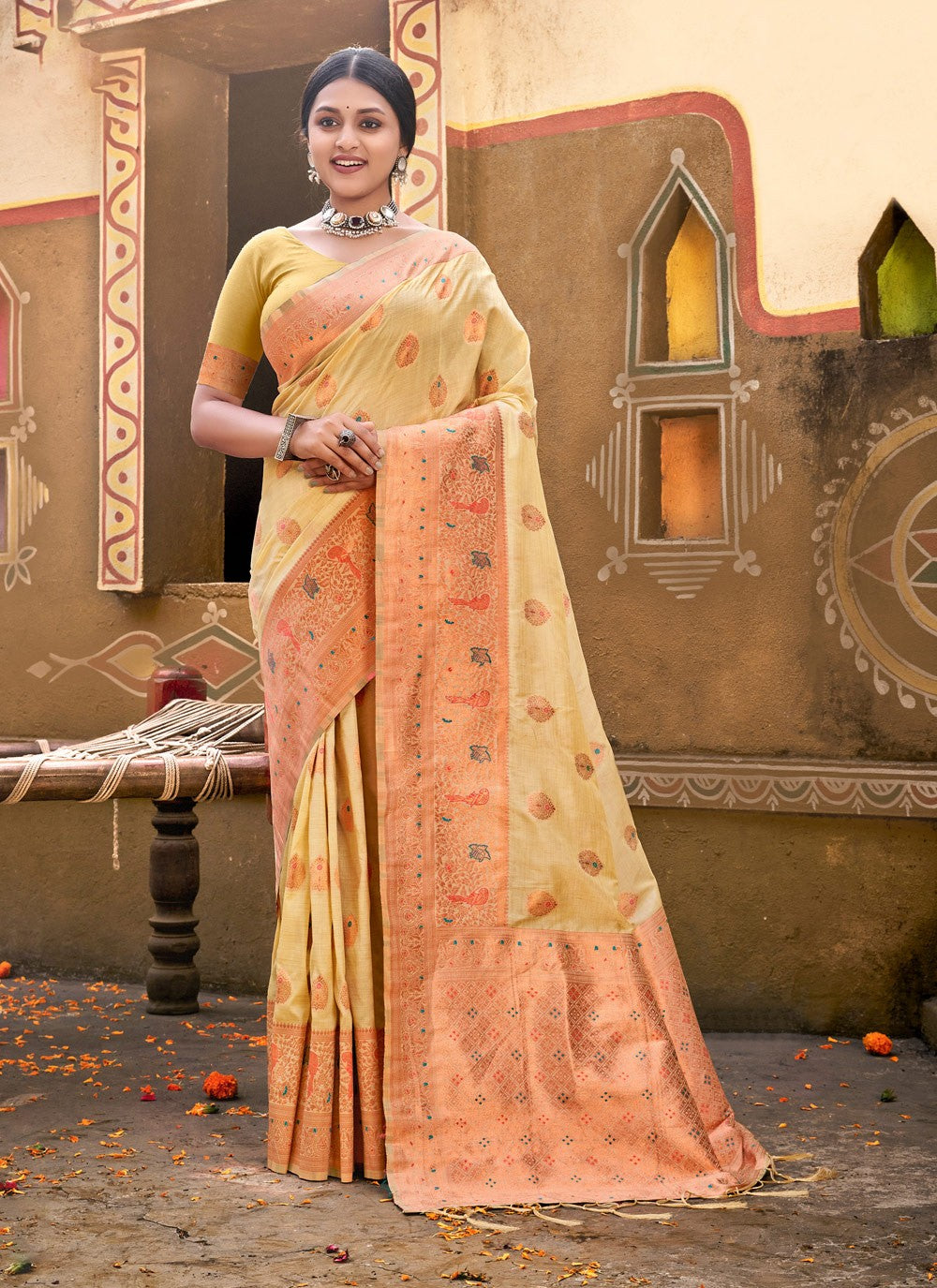 Traditional Weaving Zari Cotton Saree - S5197