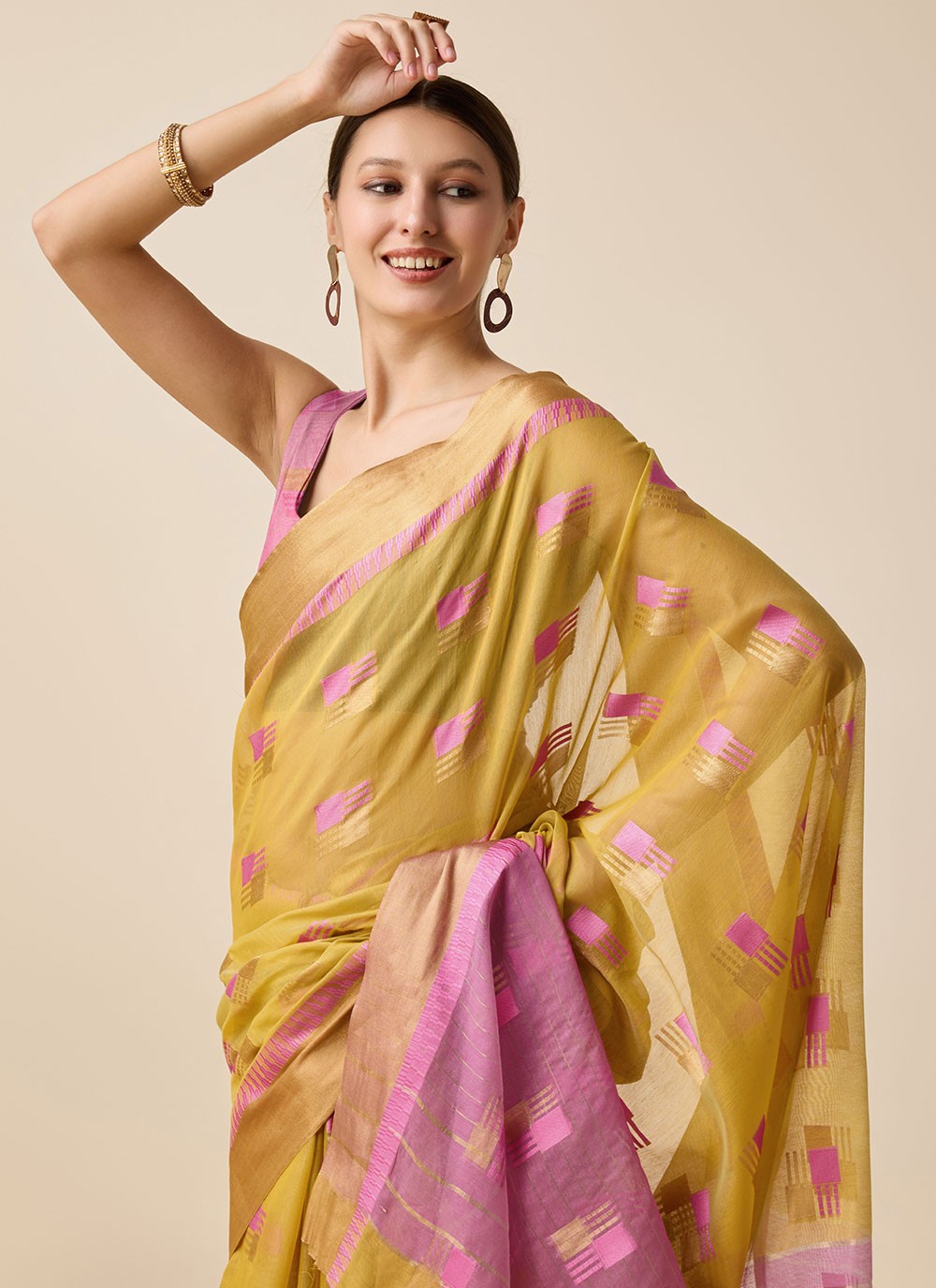 Classic Weaving Zari Cotton Silk Saree - S6999