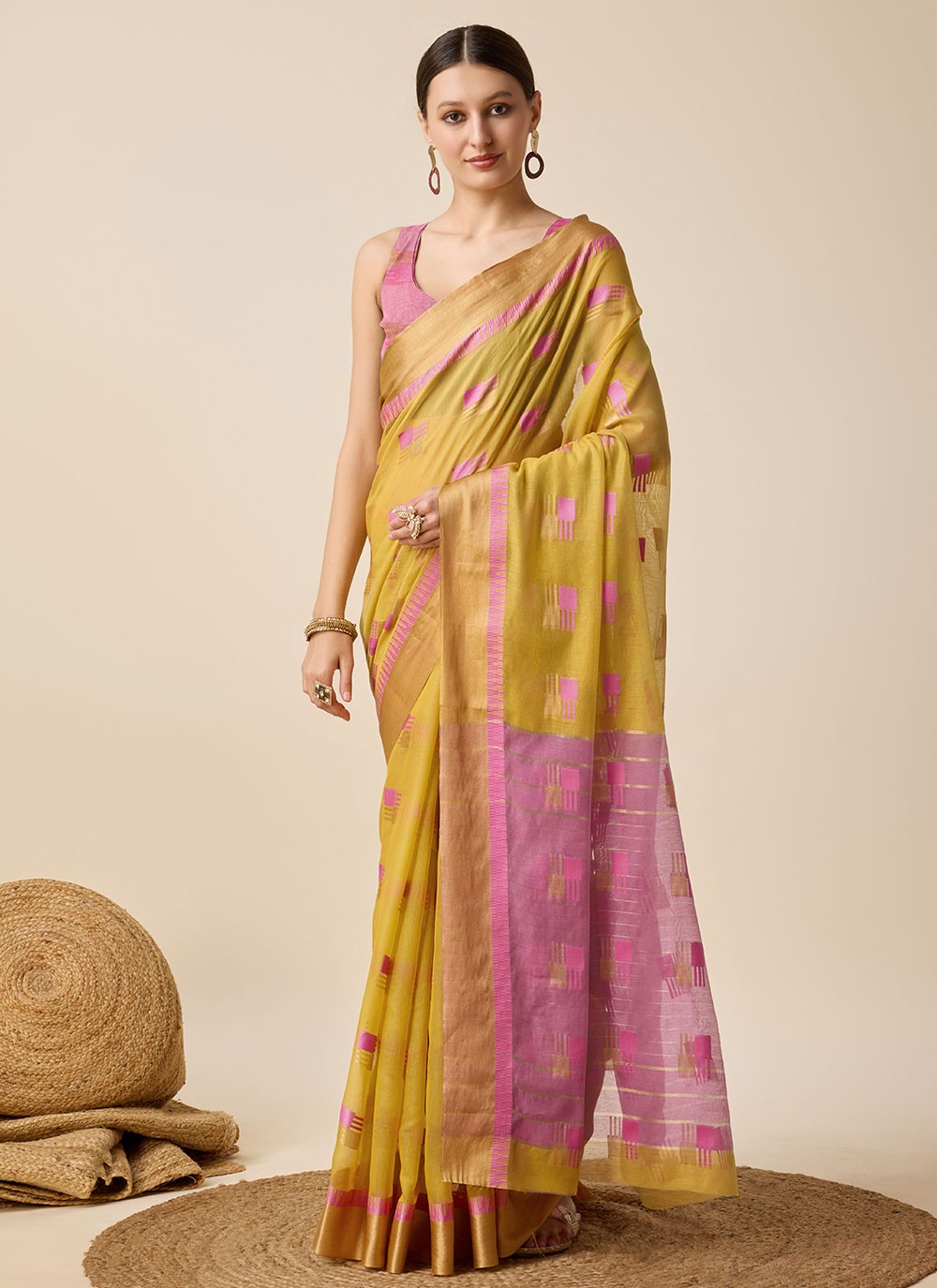 Classic Weaving Zari Cotton Silk Saree - S6999