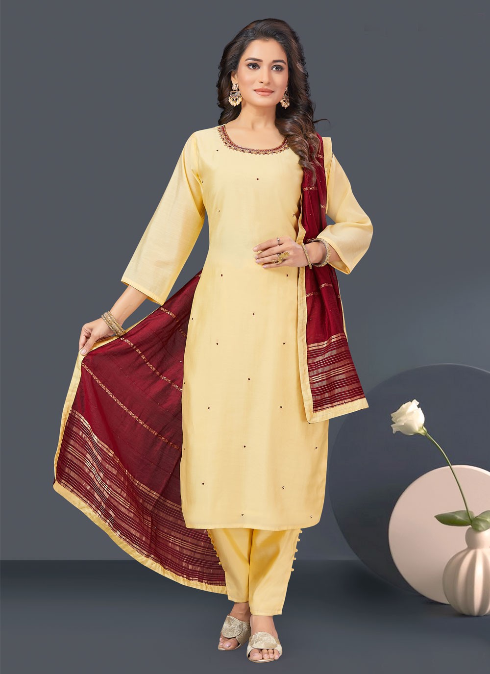 Silk Salwar Suit - T1710