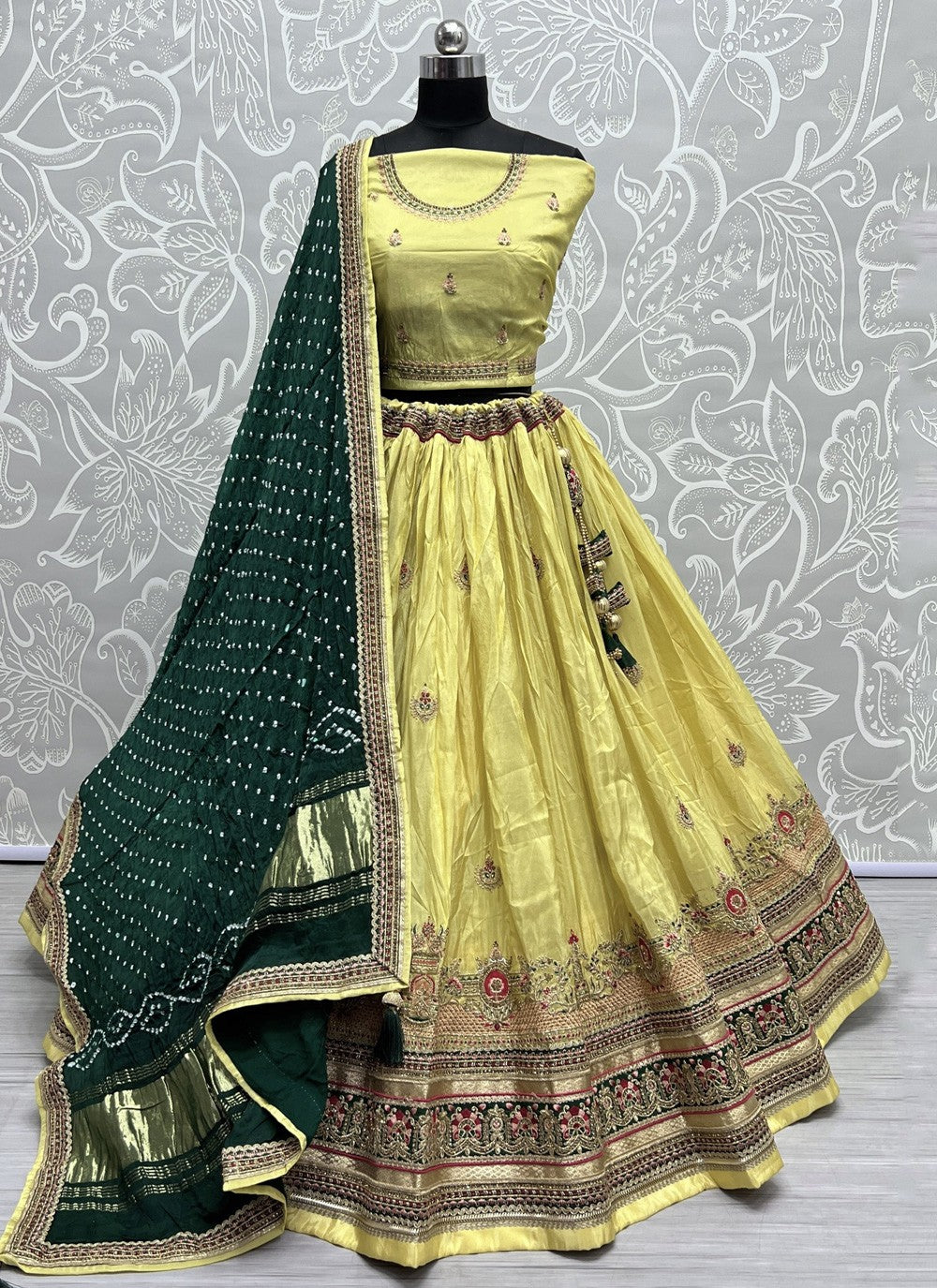 Embroidered Silk A - Line Lehenga - L1255