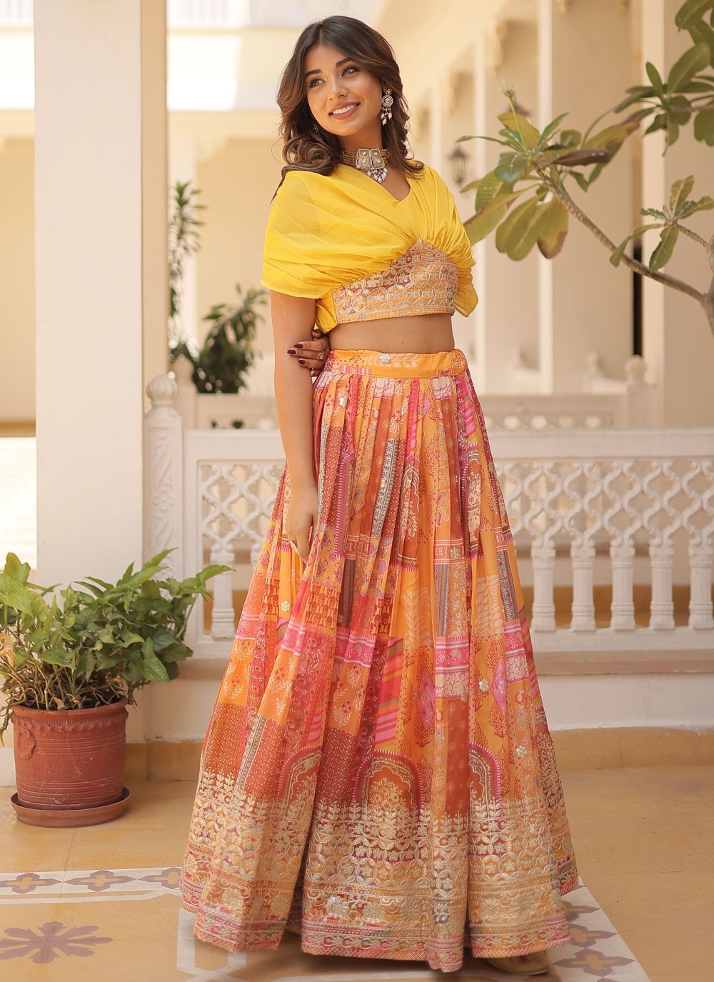 Digital Print Silk Readymade Lehenga Choli - L1801