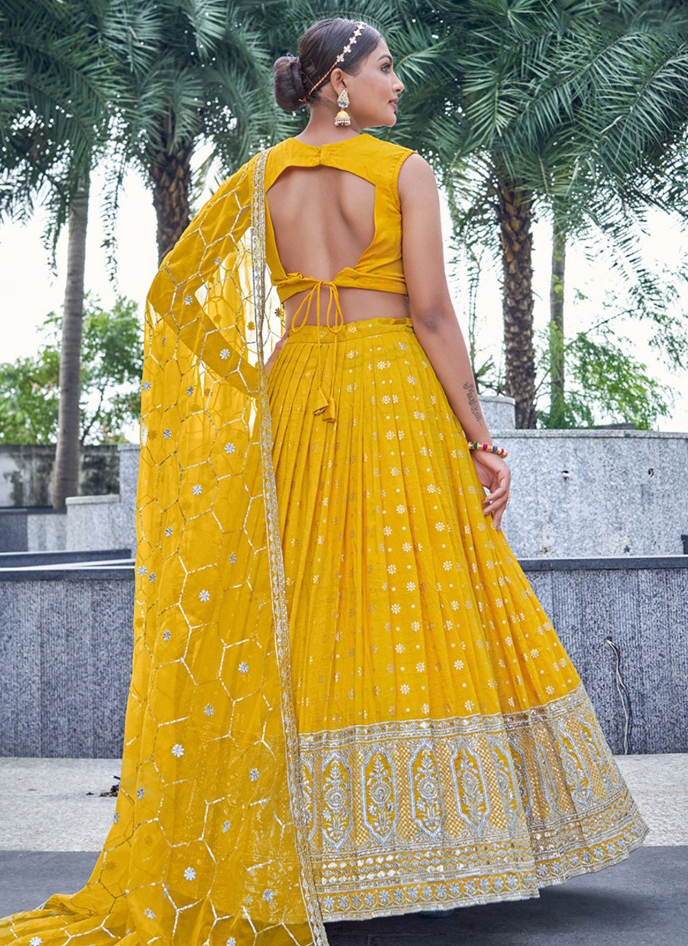 Embroidered Pure Dola Lehenga - L3155