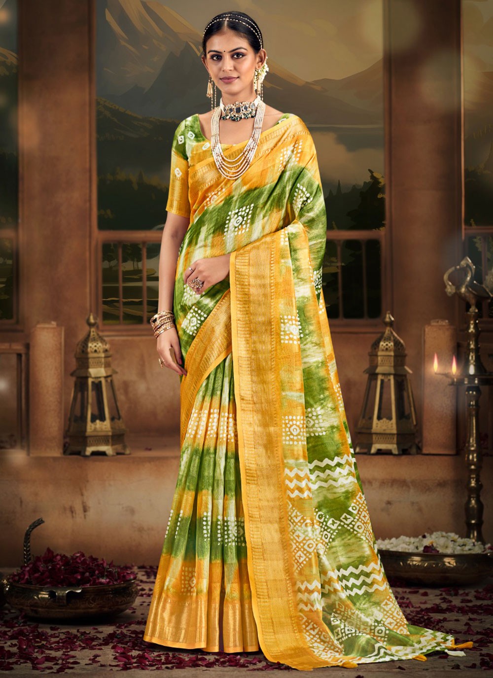 Classic Digital Print Cotton Saree - S6027