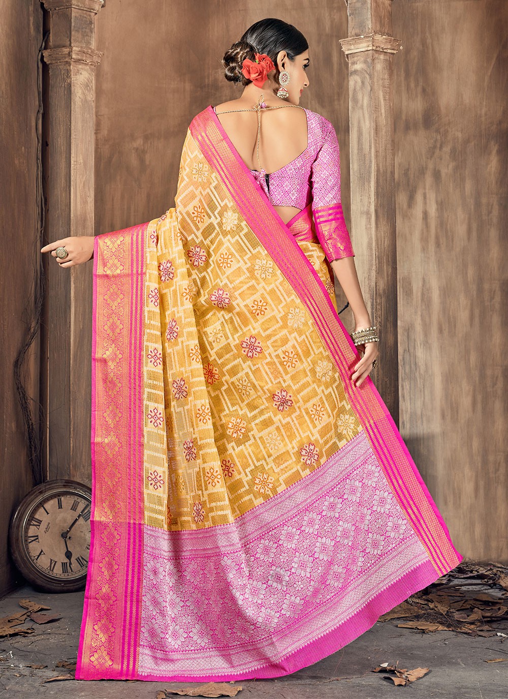 Traditional Woven Cotton Silk Saree - S1079