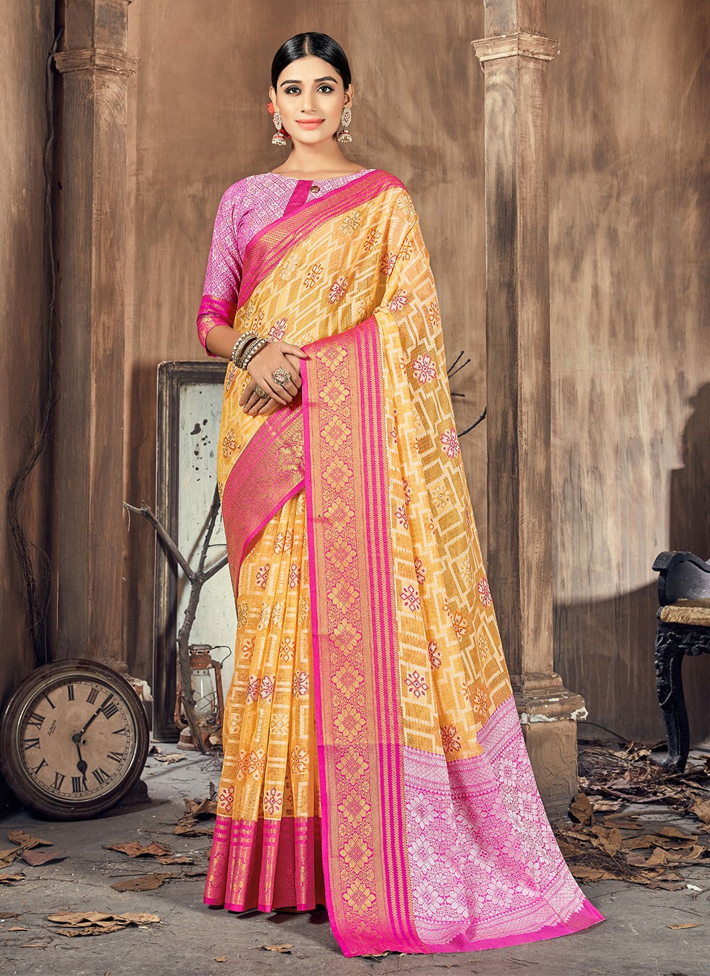 Traditional Woven Cotton Silk Saree - S1079