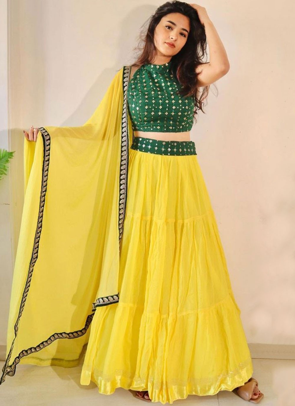 Embroidered Georgette A - Line Lehenga - L2538