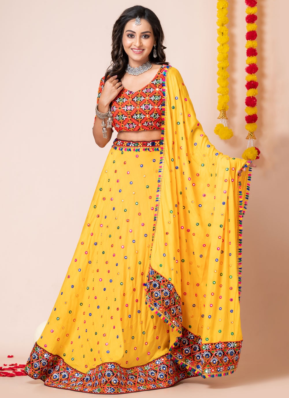 Lace Rayon A - Line Lehenga - L2193