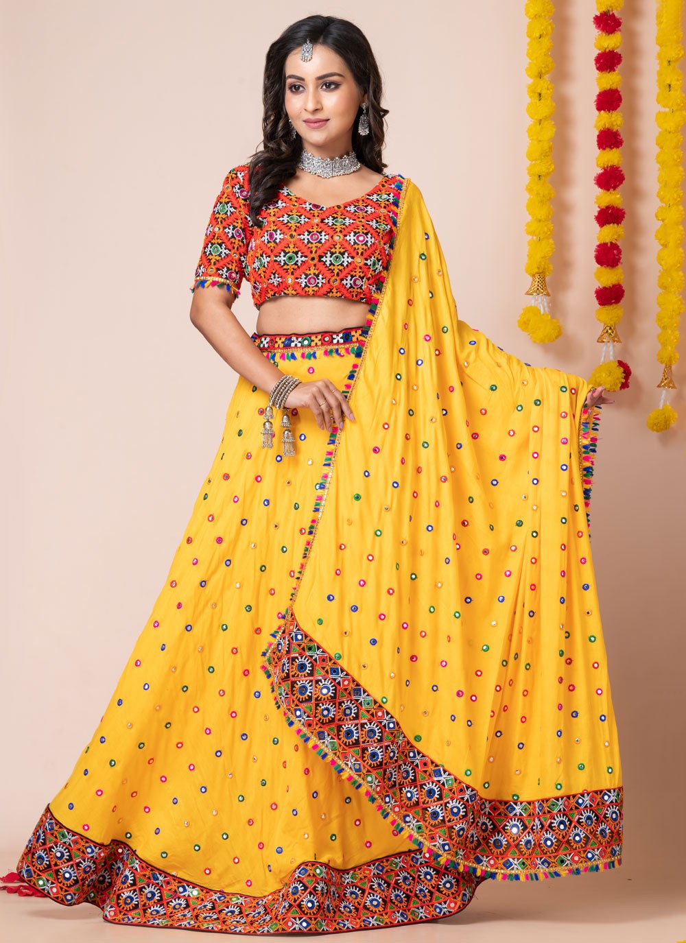 Lace Rayon A - Line Lehenga - L2193