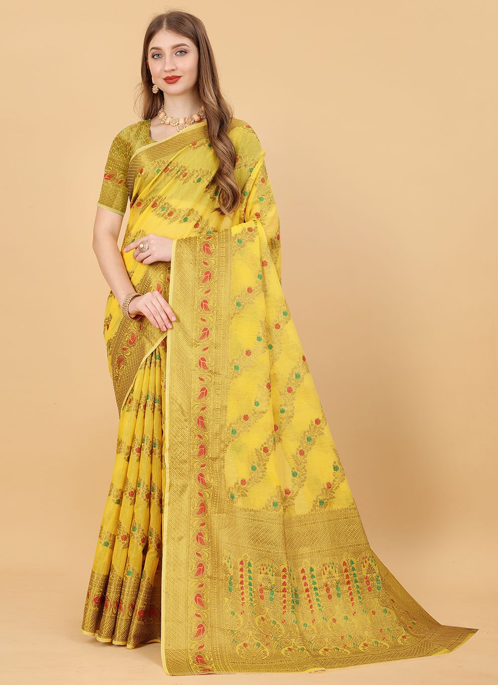 Classic Border Work Cotton Silk Saree - S1491