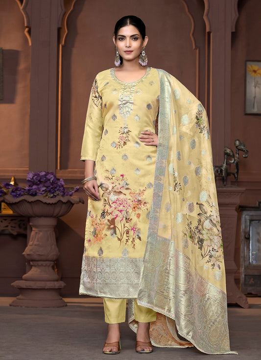 Organza, Viscose Pant Style Suit - T3430