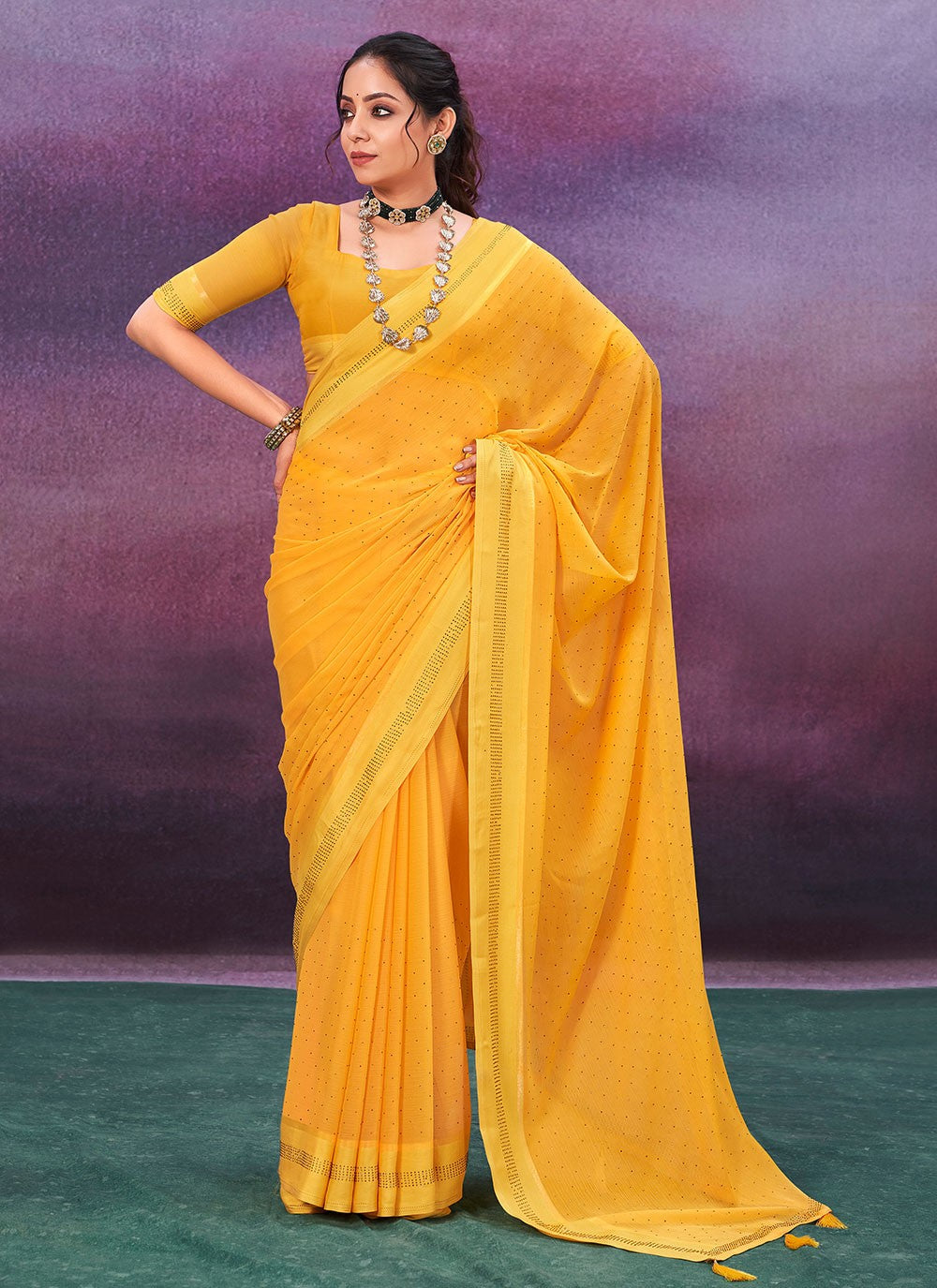 Classic Woven Chiffon Saree - S6704