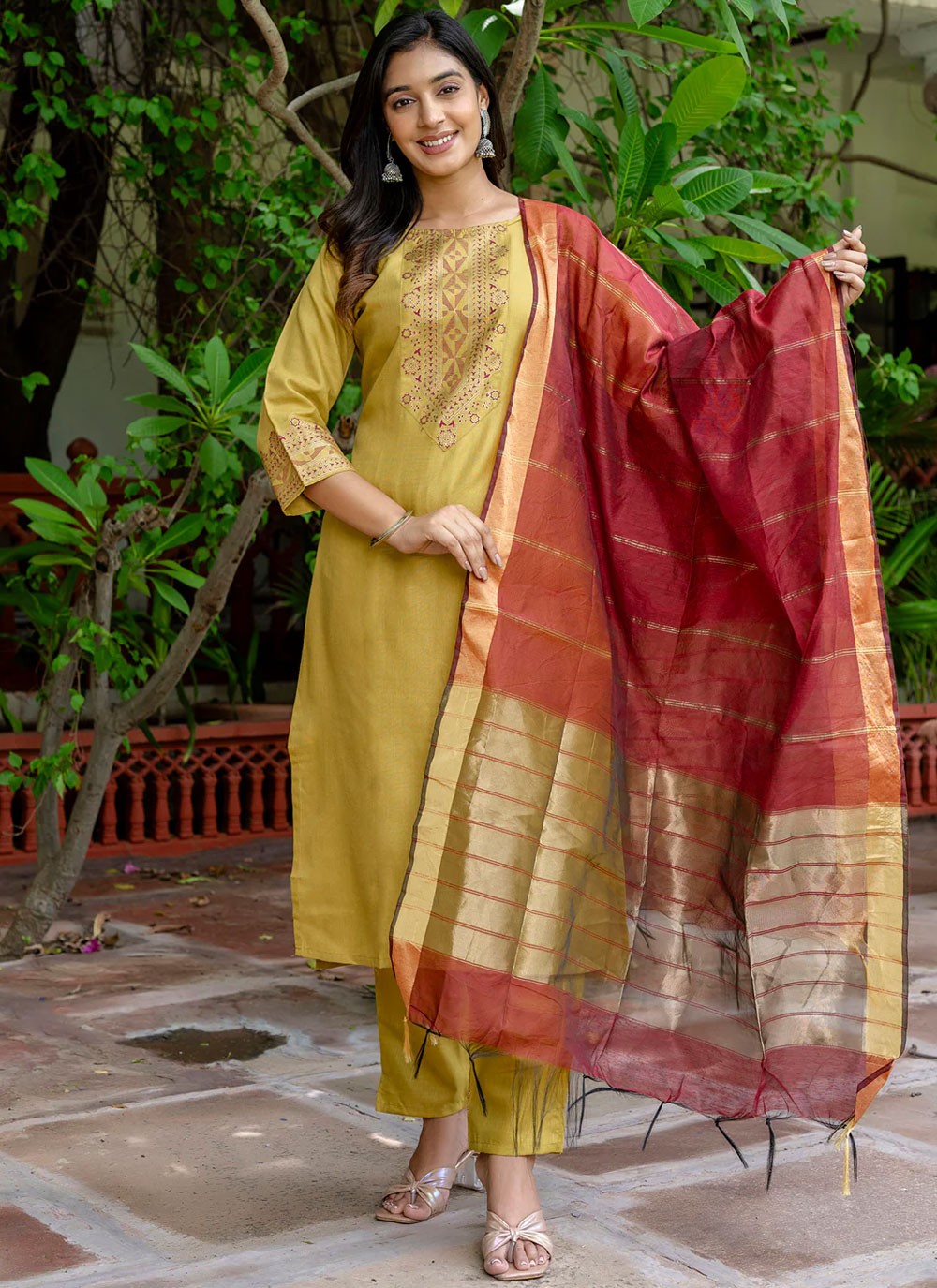 Silk, Viscose Salwar Suit - T3933