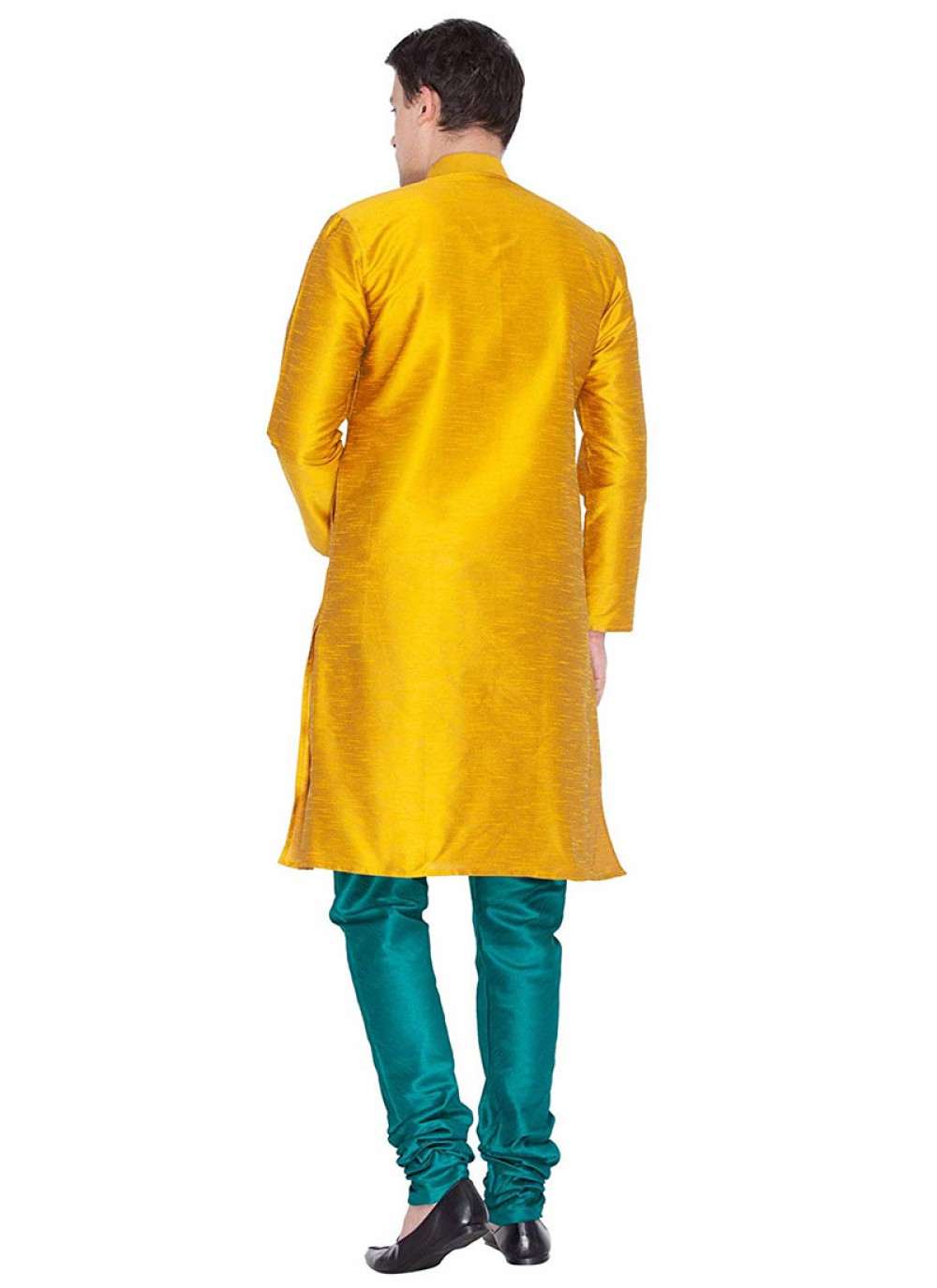 Plain Art Dupion Silk Yellow Kurta Pyjama - M1180