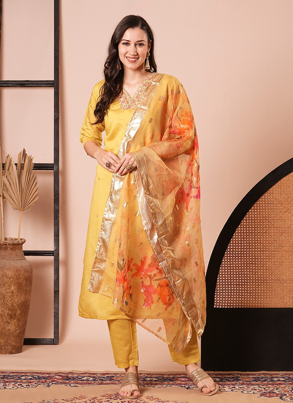 Chanderi Salwar Suit - T4168