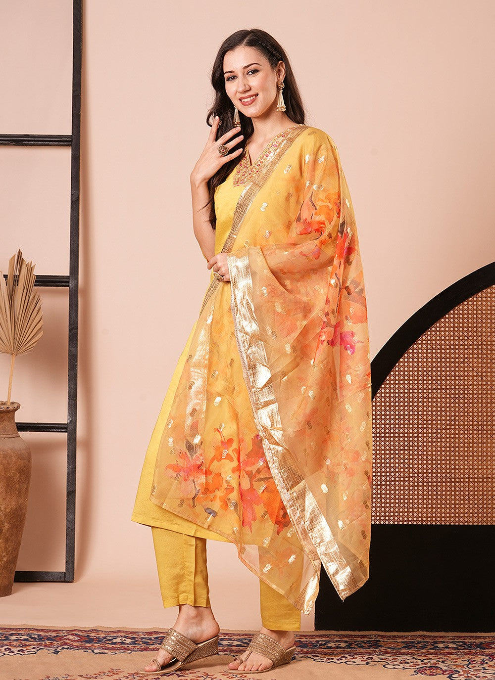 Chanderi Salwar Suit - T4168