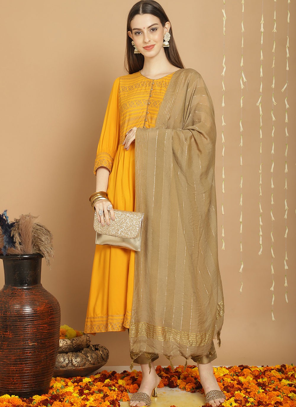 Chanderi Salwar Suit - T1781