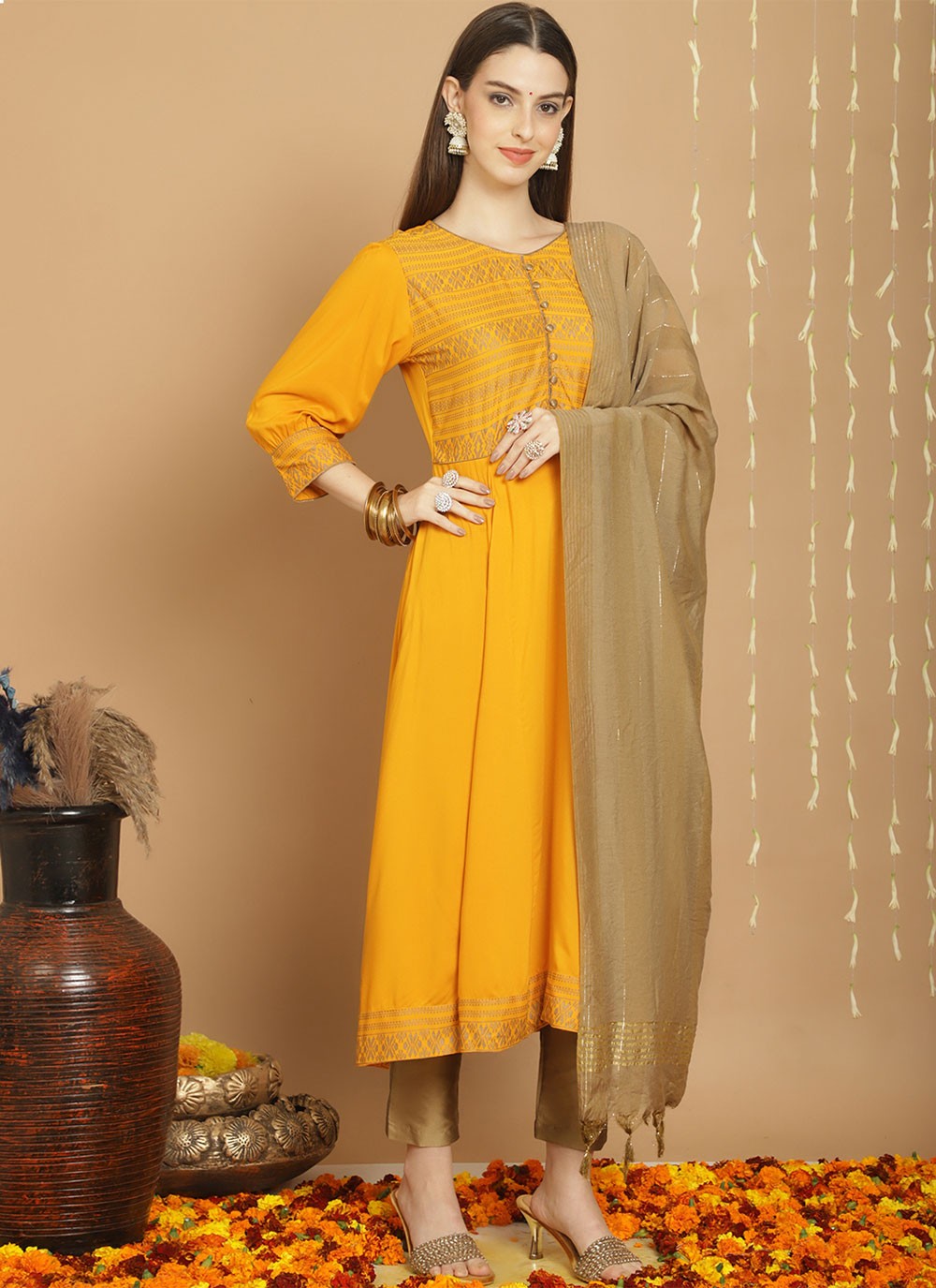 Chanderi Salwar Suit - T1781