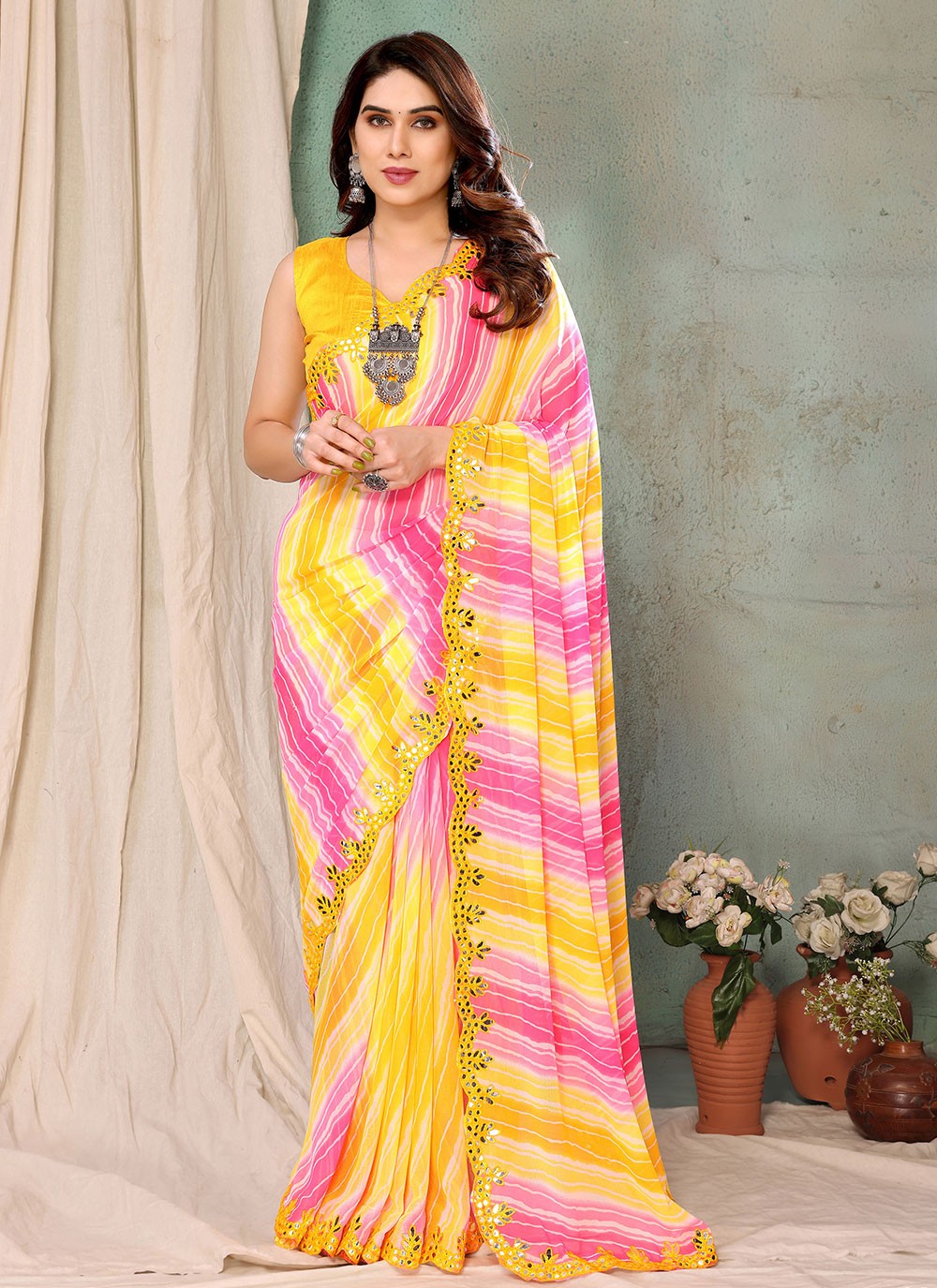 Classic Printed Georgette Saree - S6413