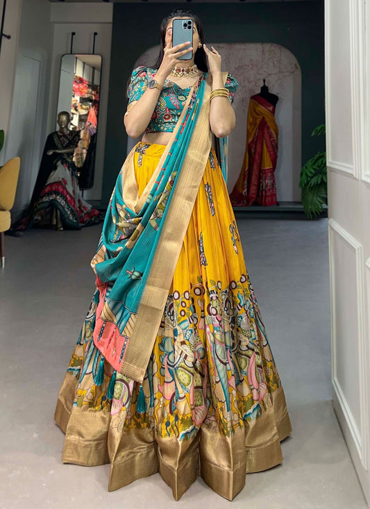 Printed Silk A - Line Lehenga - L1605