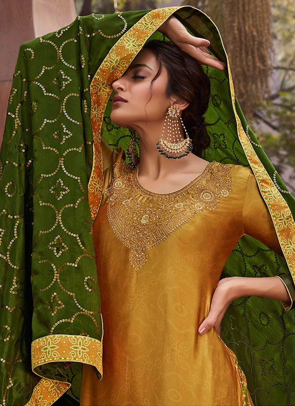 Satin Palazzo Suit - T223