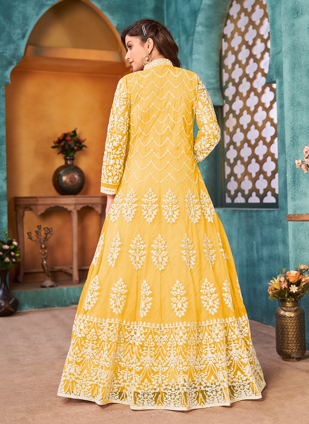 Net Floor Length Anarkali - T714