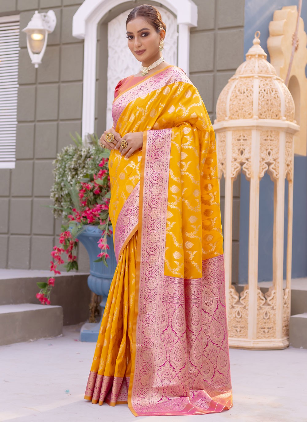 Classic Weaving Zari Satin Silk Purple Saree - S10787