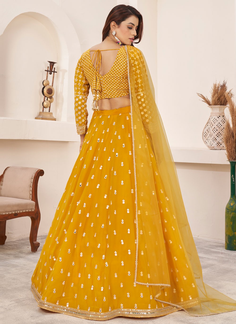 Embroidered Georgette A - Line Lehenga - L1655