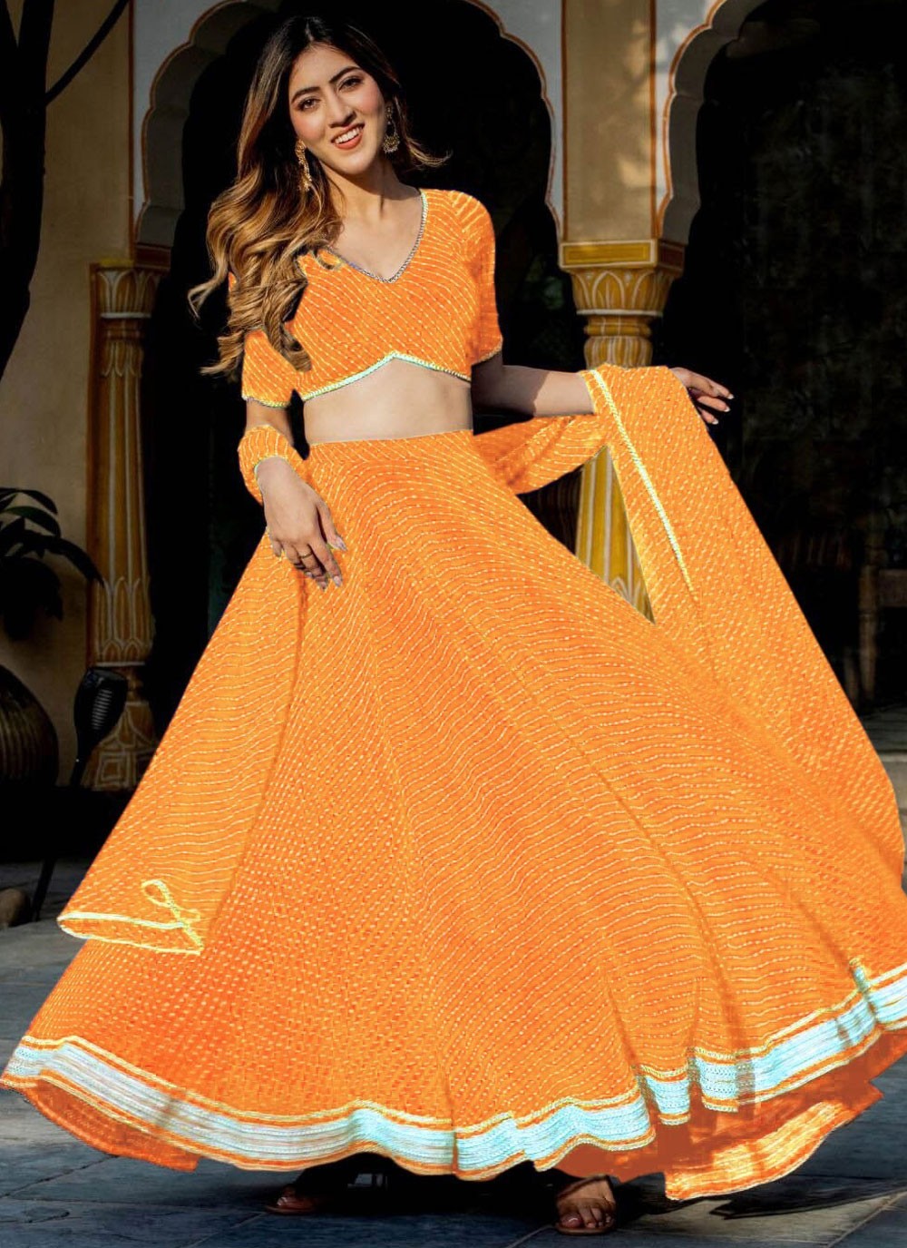 Lace Georgette A - Line Lehenga - L2338